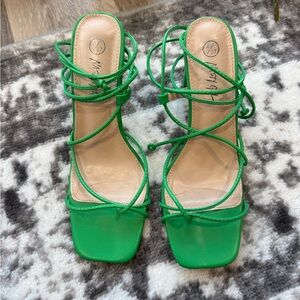 Green Strappy Sandals St. Patrick’s Day